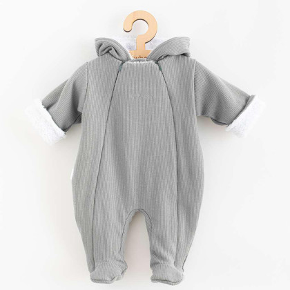 Zimná dojčenská kombinéza s kapucňou New Baby Frosty grey