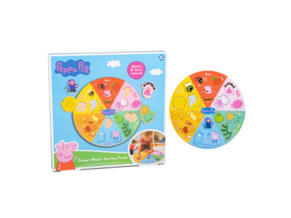 Farebné vkladacie puzzle s tvarmi Peppa Pig