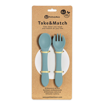Príbor silikónový Take & Match 6 m+ Petite & Mars