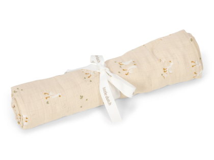 Plienka zavinovacia 120x120 cm Hus Newborn Naturals Little Dutch