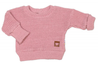 Rastúci oversize pletený svetrík pre bábätko staroružový Baby Nellys