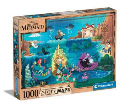 Puzzle 1000 dielikov Disney Mapa - Malá morská víla