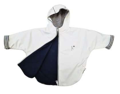 Jesenná bunda do dažďa námornícka biela Česká výroba Babyservice