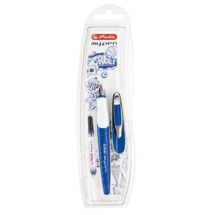 Pero bombičkové my.pen M modro-biele Herlitz