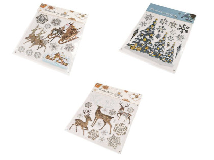 Vianočné samolepky plastické 3D na okná a dvere