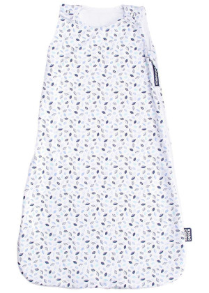 Letný spací vak so zipsom na boku modré lístky