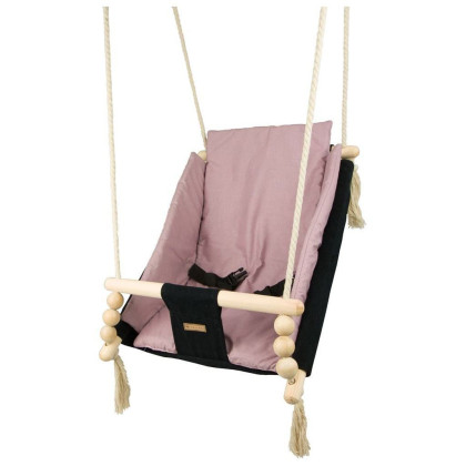 Hojdačka pre deti s bezpečnostnými pásmi a perinkou black light pink