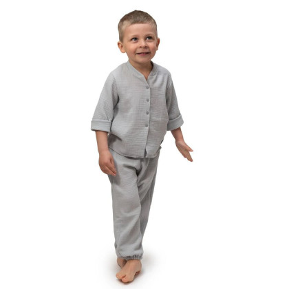 Detská mušelínová košeľa Luca Dove Grey Esito