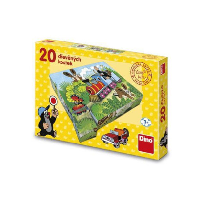 Kocky kubus Krtko a dopravné prostriedky drevo 20 ks