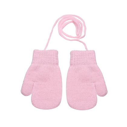 Zateplené zimné rukavice so šnúrkou trblietavé 4 - 6 rokov