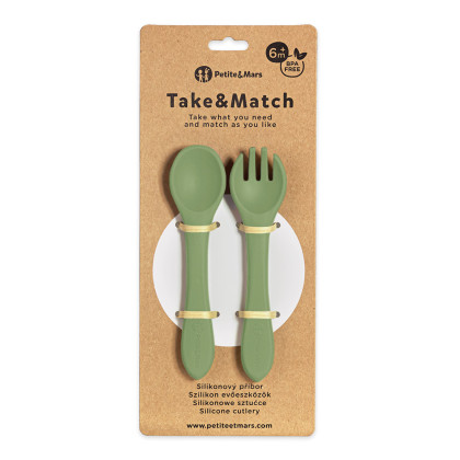 Príbor silikónový Take & Match 6 m+ Petite & Mars