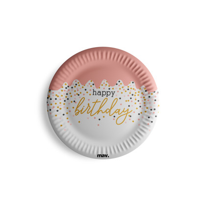 FSC Tanieriky papierové - HB konfety ružové 18 cm, 8 ks