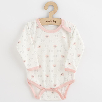 Dojčenské body New Baby Classic II medvedík ružový