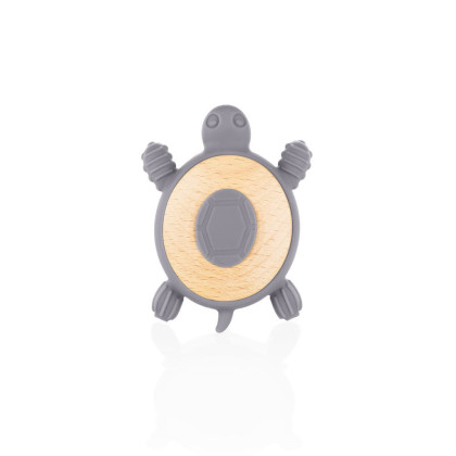 Silikónové drevené hryzátko Turtle Zopa