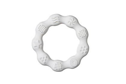 Hryzátko koliesko silikón 8 cm biele
