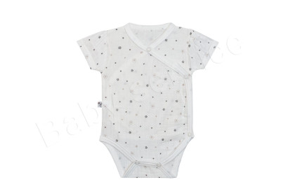 Zavinovacie dojčenské body krátky rukáv mušelín Hviezdičky Baby Service