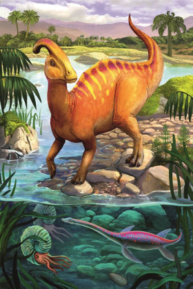 Minipuzzle dinosaury 4 druhy, 54 dielikov