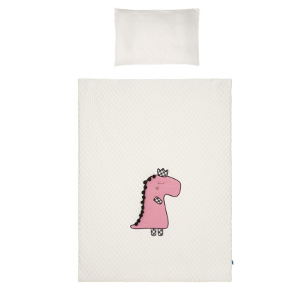 3-dielne posteľné obliečky Belisima Dino 3D 100/135 smotanovo-ružové