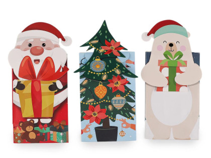 Vianočné / mikulášske darčekové vrecko sada 3 ks mix 1