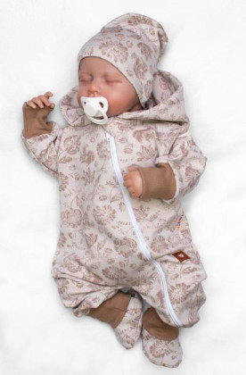 Rastúci overálok, čiapočka a topánočky, 3D, Garden - béžová Baby Nellys