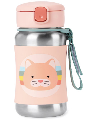 Spark Style Fľaša so slamkou na vodu nerez 12 m+ Skip Hop