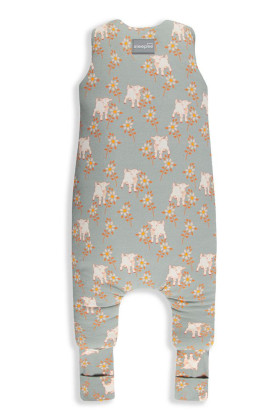 Celoročný spací vak s nohavicami Vintage Animals Sleepee Sky Blue/Cream