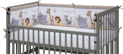 Mantinel do postieľky 4 dielny ZOO 180 x 30 cm béžový Scarlett