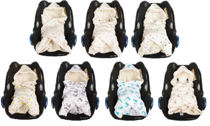 Letná zavinovačka do autosedačky z bio-bavlny