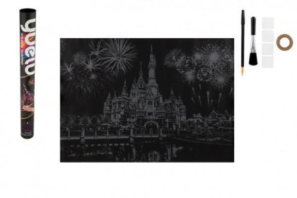 Škrabací obrázok farebný Disneyland 75 x 52 cm