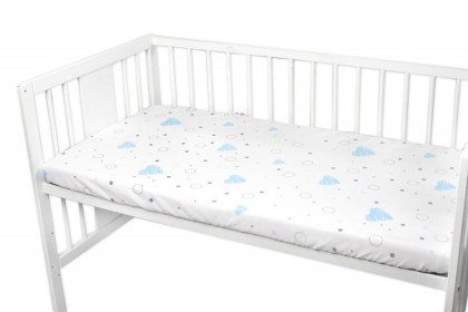 Detské prestieradlo do postieľky bavlna, I love Boy modrá/biela Baby Nellys