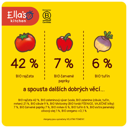 BIO Paradajkové cestoviny so zeleninou 130 g Ella's Kitchen