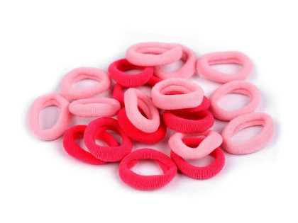 Mini gumičky do vlasov ružová