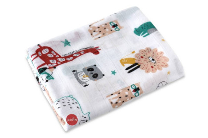 Bambusová plienka 120x120 cm Animals 2