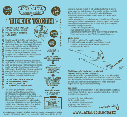 Sonická detská zubná kefka Tickle Tooth Jack N´ Jill (0-3 roky)