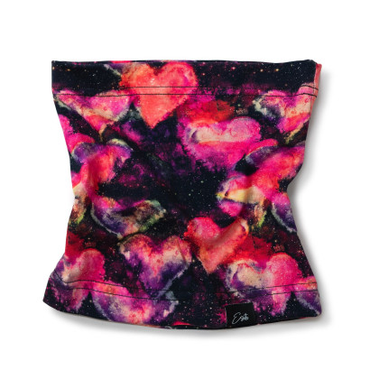 Bavlnený nákrčník Dúhová srdce čierna Esito