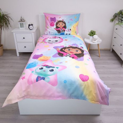 Obliečky Gabby´s Dollhouse Rainbow 140 x 200, 70 x 90 cm Jerry Fabrics