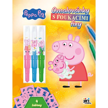 Omaľovánky s fúkacími fixami Prasiatko Peppa