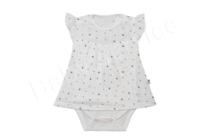 Dojčenské body/šaty krátky rukáv mušelín Hviezdičky Baby Service