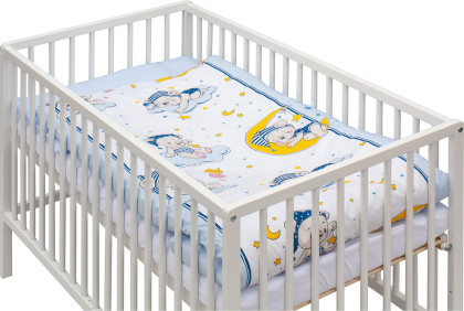 Detská postieľka s kompletnou výbavou 120 x 60 cm biela Lunito Scarlett