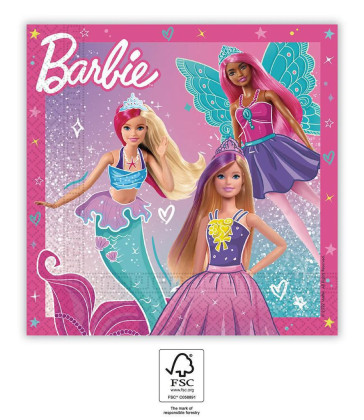 Obrúsky papierové EKO - Barbie 33x33 cm / 20 ks