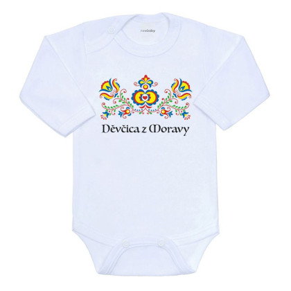 Detské body s potlačou Ľudový vzor Dievčica z Moravy New Baby