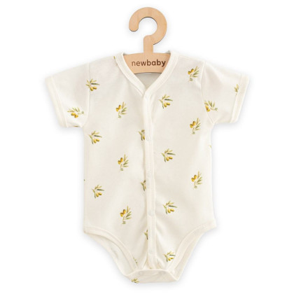 Dojčenské celorozopínacie body s krátkym rukávom z organickej bavlny Olivy New Baby