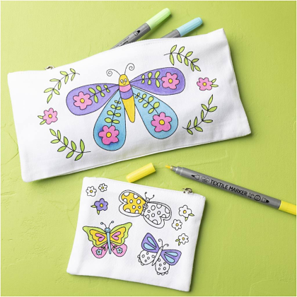 Kreatívna súprava Mini Craft Kit Textile Colouring Butterflies Creativ Company
