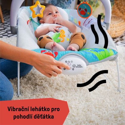 Lehátko hudobné vibračné so svetlami Kick to It Neptune do 9 kg Baby Einstein