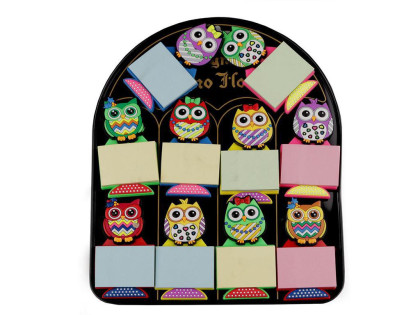 Silikónové magnetky s papierovými bločkami malej sovy