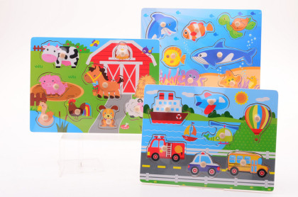 Drevené puzzle s úchytom malé