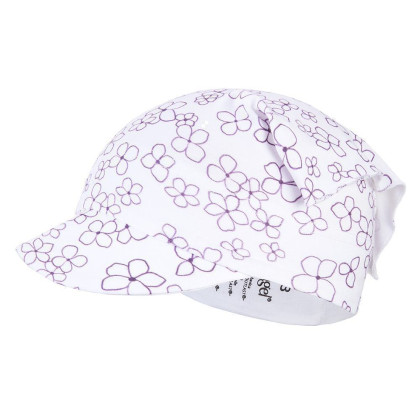 Šatka tenká šilt Tlač Outlast®UV faktor 50+, biela kvietky