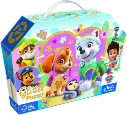 Puzzle trblietavé Skye a Everest Tlapková patrola/Paw patrol 70 dielikov
