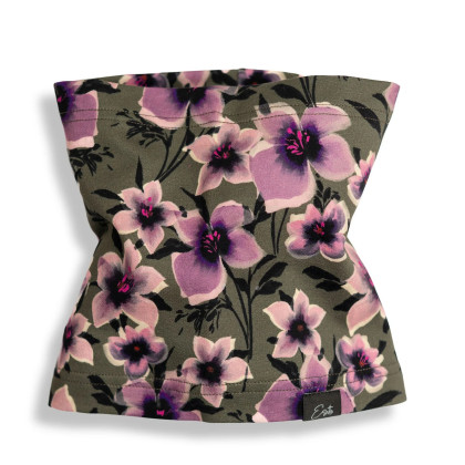 Bavlnený nákrčník Purple flower - zelený Esito
