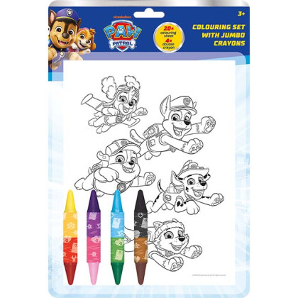 Omaľovánkový set s obojstrannými voskovkami Tlapková patrola